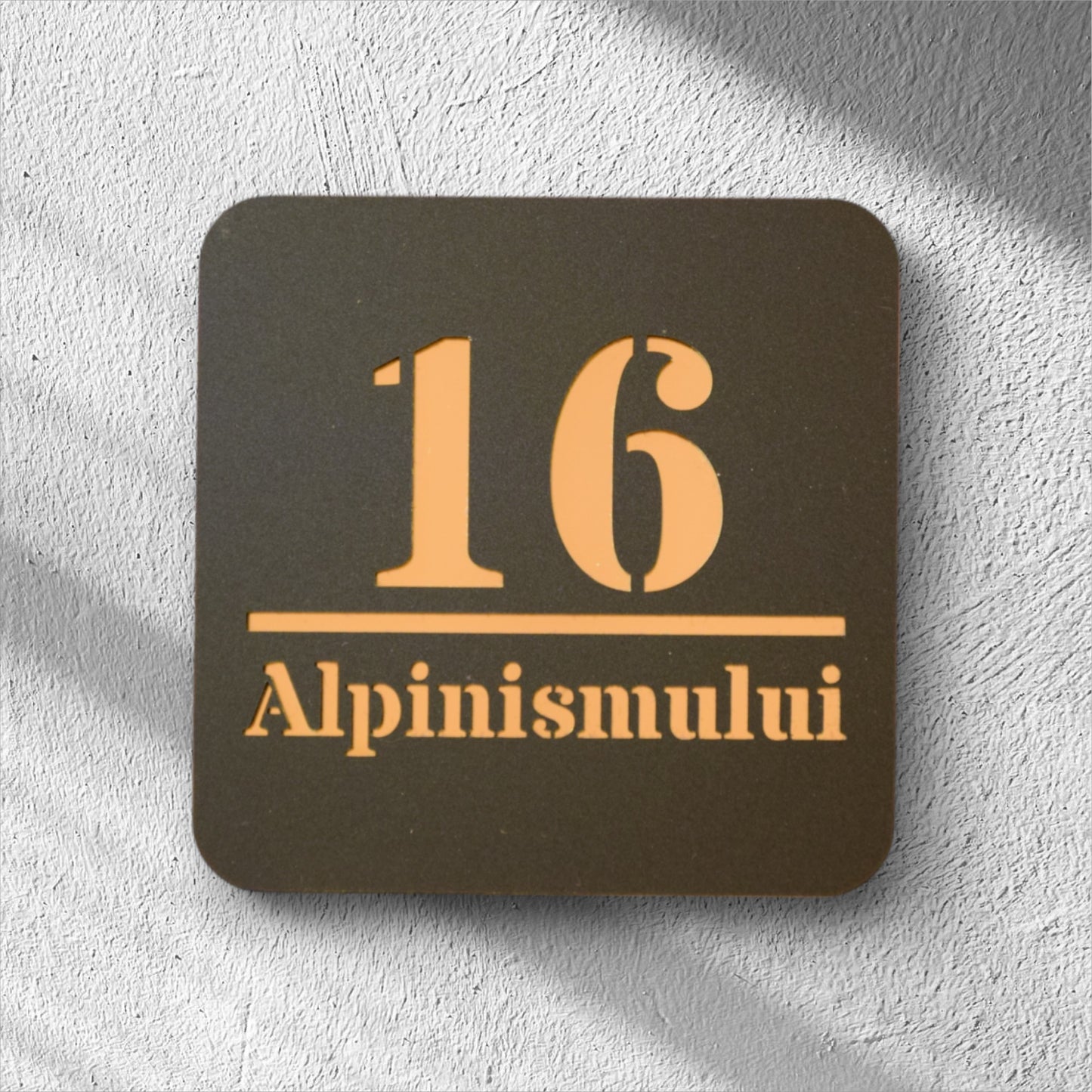 Placă Număr Casă din Plexiglas – Model Decupat, 150x150 mm, Design Elegant Bucuresti