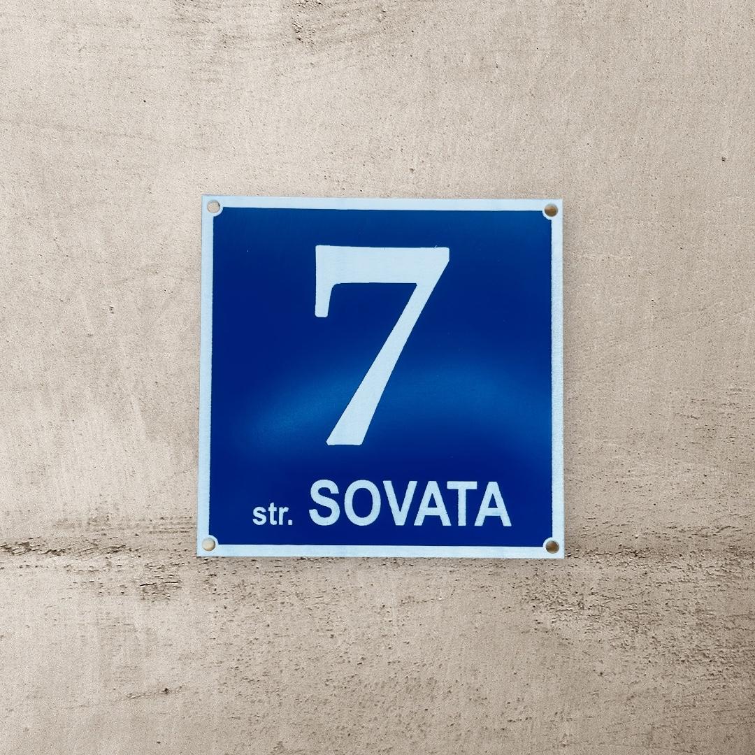 Număr casa și Stradă 150x150 mm Gravat Laser pe ABS Dublu Strat Oradea 2